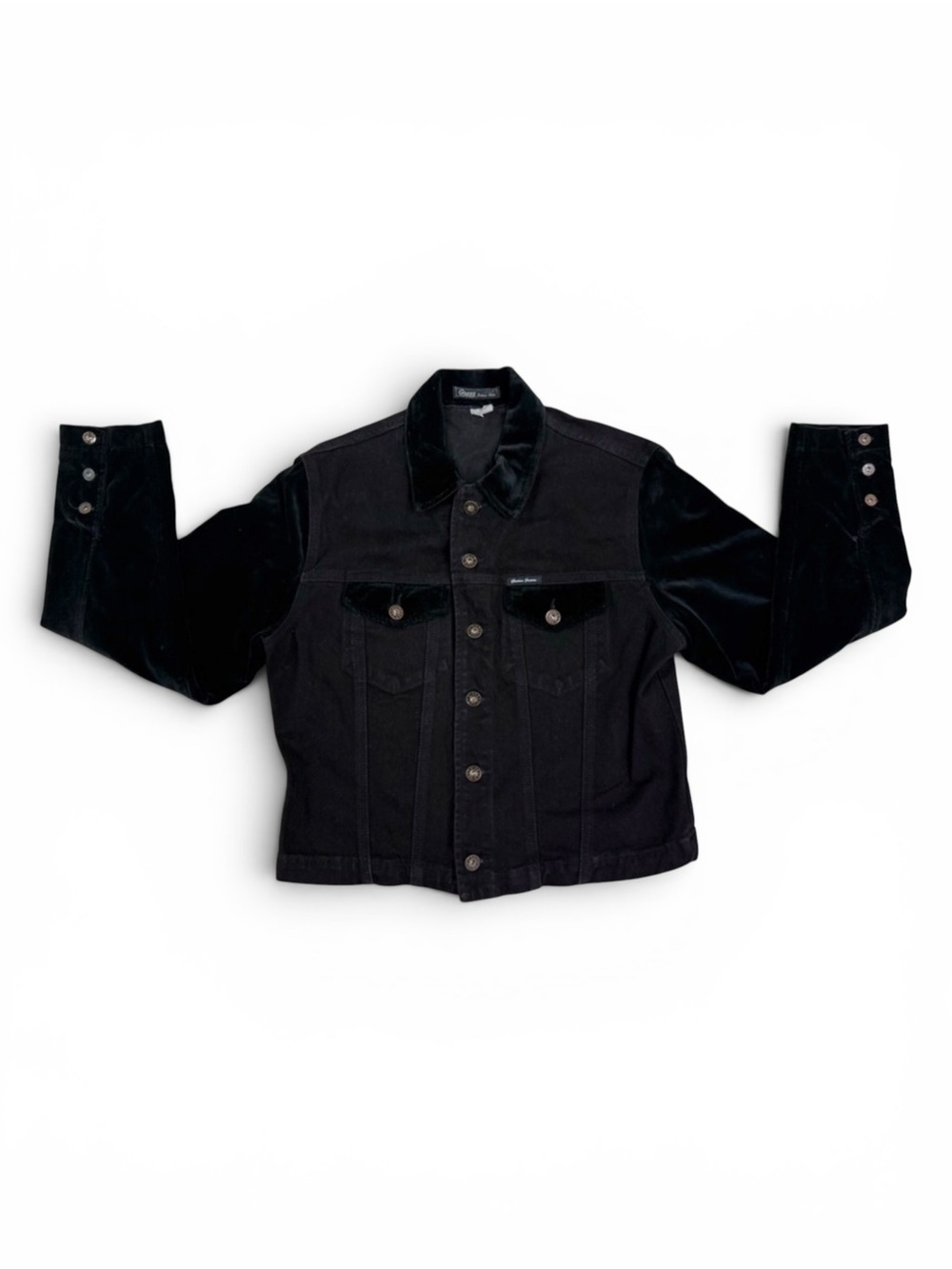 Y2K Guess USA Denim & Velour Jacket - Picture 5 of 7